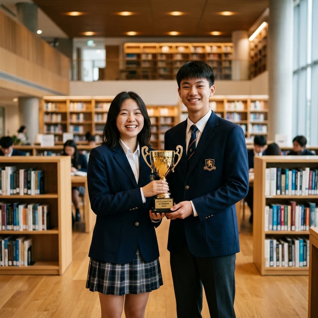 Kayzen Academia Students holding trophy